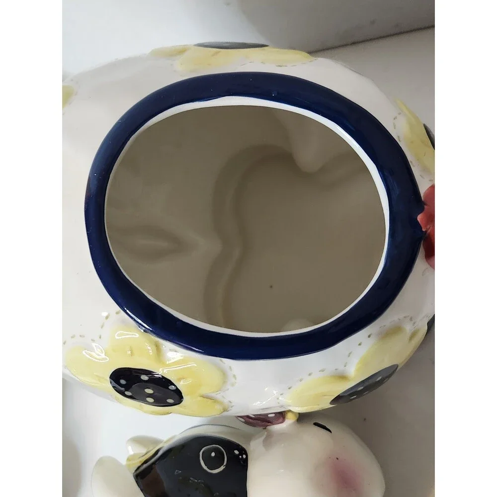 Bico Daisy Cow With Butterfly On Her Nose Cookie Jar
